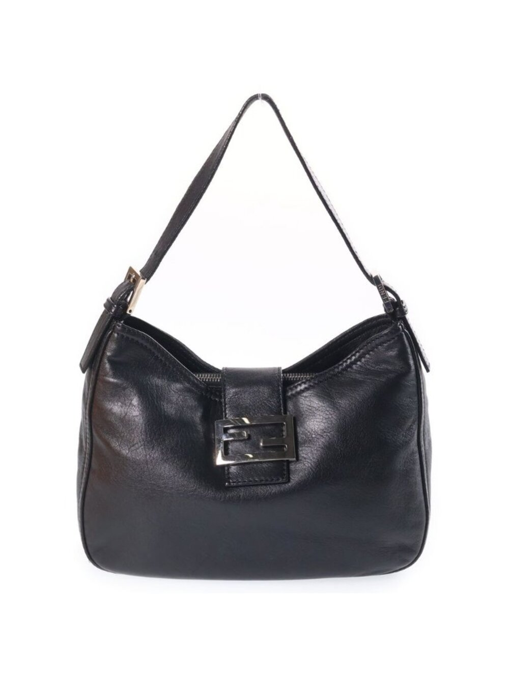Fendi Mamma Bucket Handbag Bag Black Nata Leather